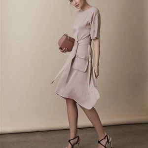 Reiss Mars Dress Ash Pink Size 4